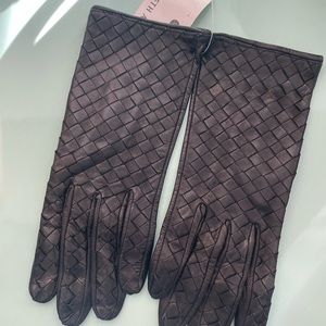 Vintage Sacks Fifth Ave Woven Leather Gloves